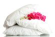 pillows and flower, isolated on white