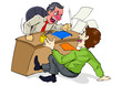 Vector: Cartoon illustration of a boss who is upset to his employee Cartoon illustration of a boss who is upset to his employee