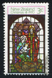 Stained Glass Window Depicting Madonna with Child and Apostle