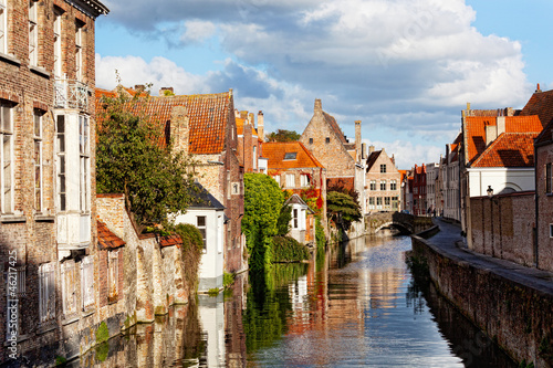Photo: Classic view of channels of Bruges. Belgium. Classic view of channels of Bruges. Belgium.