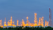 scenic of petrochemical oil refinery plant shines