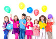 happy children with balloons