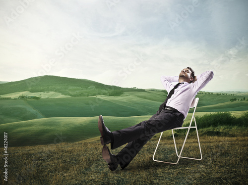 Photo: Relaxing Office Worker Relaxing Office Worker