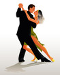 Couple dancing Tango - vector illustration