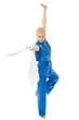 Foto: Woman with sword practice of martial arts Woman with sword practice of martial arts