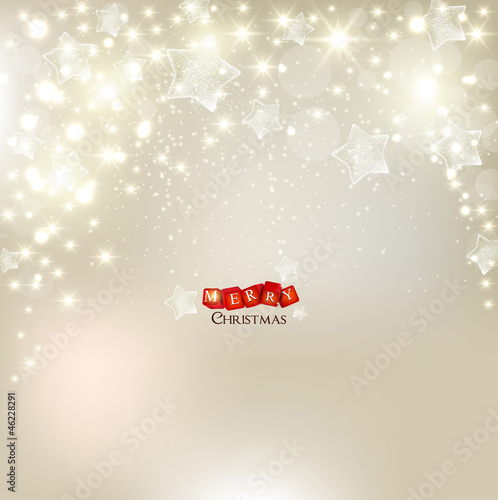 Vector: Elegant Christmas background with stars and place for text. Vect Elegant Christmas background with stars and place for text. Vect