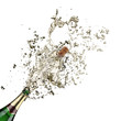 Close-up of champagne explosion