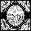 Pumpkin harvest black and white