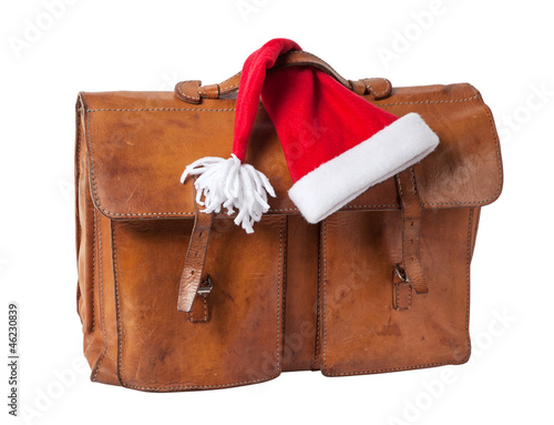 Photo: Briefcase and Santa Hat Briefcase and Santa Hat