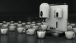 Macchina per caffè con tazze bianco