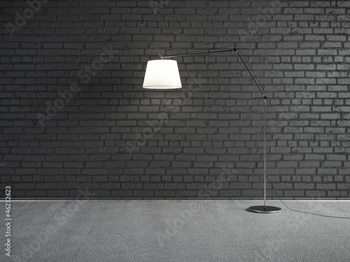 Illustration: Lamp front of a brick wall Lamp front of a brick wall