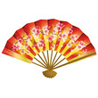 Japanese fan over white