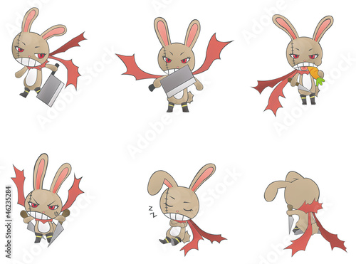 Vector: Assassin bunny icon collection Assassin bunny icon collection