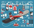 snowboard info graphics, vector background