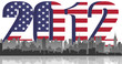 New York City on 2012 US flag background. vector fle