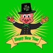 Illustration: Neujahrsgruß mit Glücksschweinchen Neujahrsgruß mit Glücksschweinchen