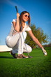 beauty  girl play golf