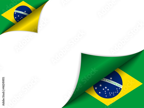 Vector: Brazil Country Flag Turning Page Brazil Country Flag Turning Page
