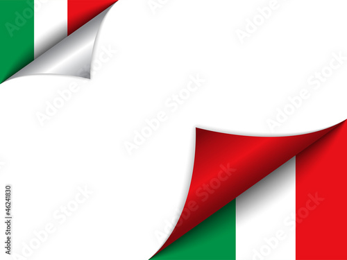 Vector: Italy Country Flag Turning Page Italy Country Flag Turning Page
