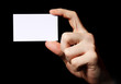 Man holding business card. Close up shot
