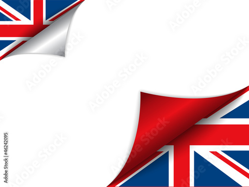 Vector: United Kingdom Country Flag Turning Page United Kingdom Country Flag Turning Page
