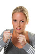 Frau in Boxerhaltung
