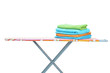 Ironing board with towels