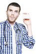 Medical Professional With Business Card On White
