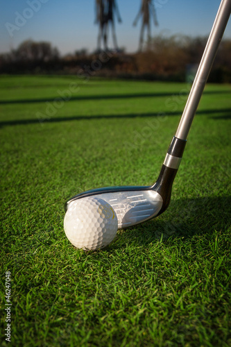 Photo: A golf club on a golf course A golf club on a golf course