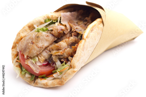 Photo: close up of kebab sandwich close up of kebab sandwich