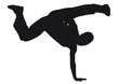 Dancer silhouette on a white background