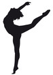 Dancer silhouette on a white background