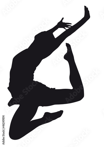 Illustration: Dancer silhouette on a white background Dancer silhouette on a white background