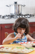 girl painting the martorana fruit