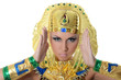 The girl-dancer in a costume of the Pharaoh