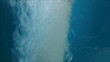 strong water jet and bubbles underwater