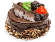 Chocolate cake isolated on white background