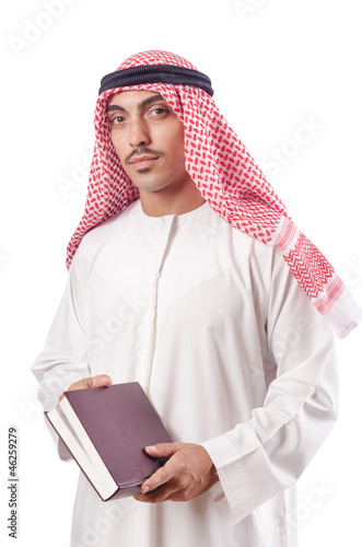 Photo: Arab man praying on white Arab man praying on white