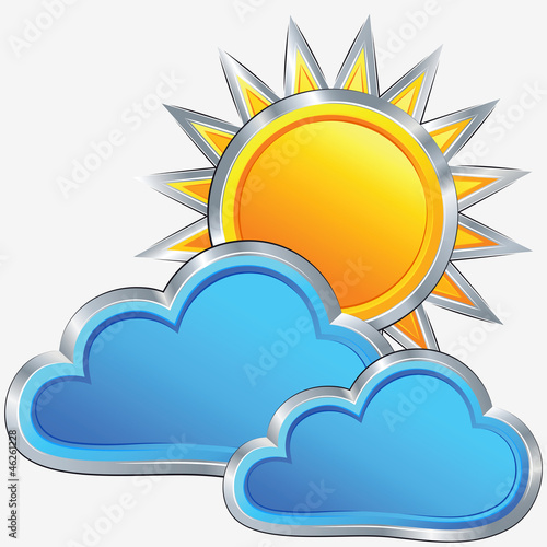Vector: vector weather icon with a sunny weather vector weather icon with a sunny weather