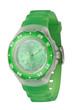 A women wristwatch with green silicone strap