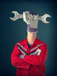Worker with third hand