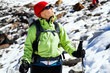 Woman hiking in Himalaya Mountains