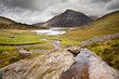 Landscape over Llyn Idwal towards Pen-yr-Ole-Wen in Snowdonia Na
