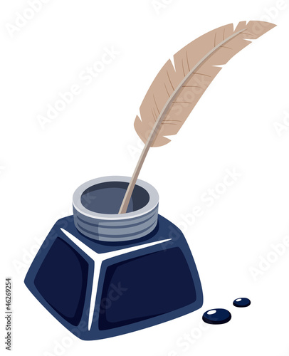 Vector: illustration of inks with feather.Vector illustration of inks with feather.Vector