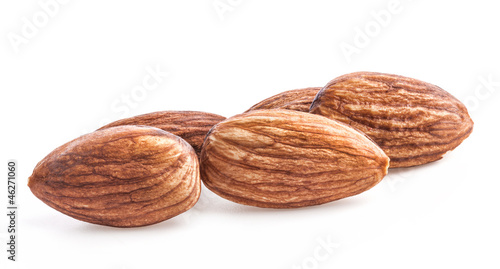 Photo: Almonds isolated on white background Almonds isolated on white background