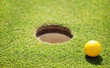 golf ball on lip of cup