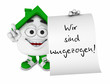 Kleines 3D Haus Grün - Wir sind umgezogen!