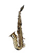 saxophone isolated under the white background ( Clipping path )