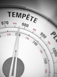Illustration: mauvais temps, tempête, baromêtre et météo mauvais temps, tempête, baromêtre et météo