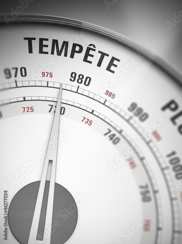 Illustration: mauvais temps, tempête, baromêtre et météo mauvais temps, tempête, baromêtre et météo